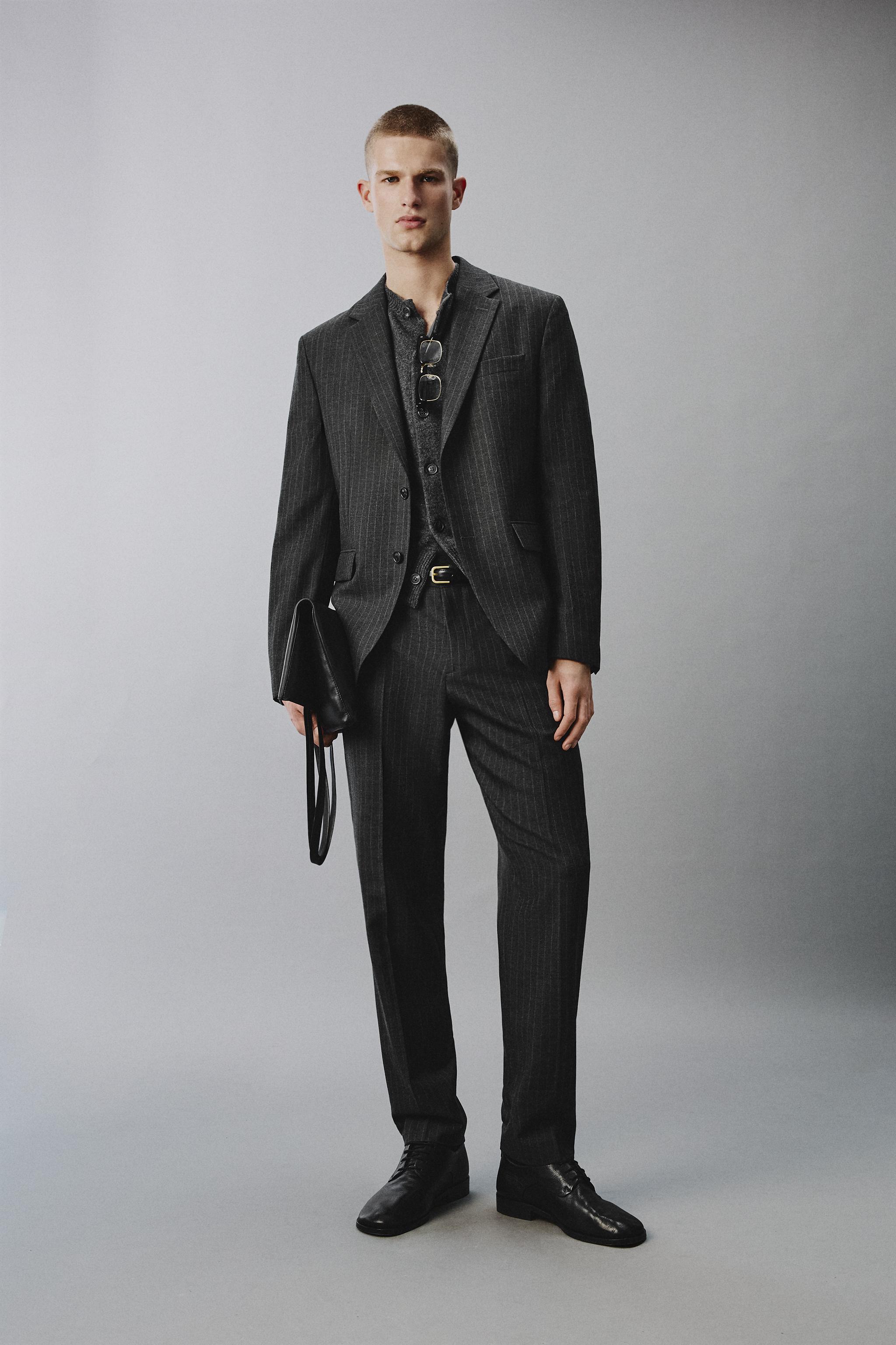 PINSTRIPE SUIT PANTS